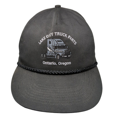 Lake City Trucker Parts Snapback Rope Hat Black OSFA Ontario Oregon