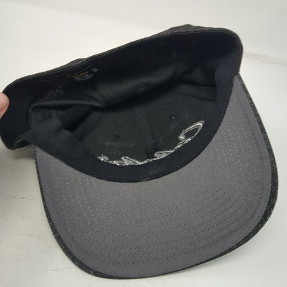 Cabela's Baseball Cap Black One Size Gray Embroidered Logo Stretch Fit Hat