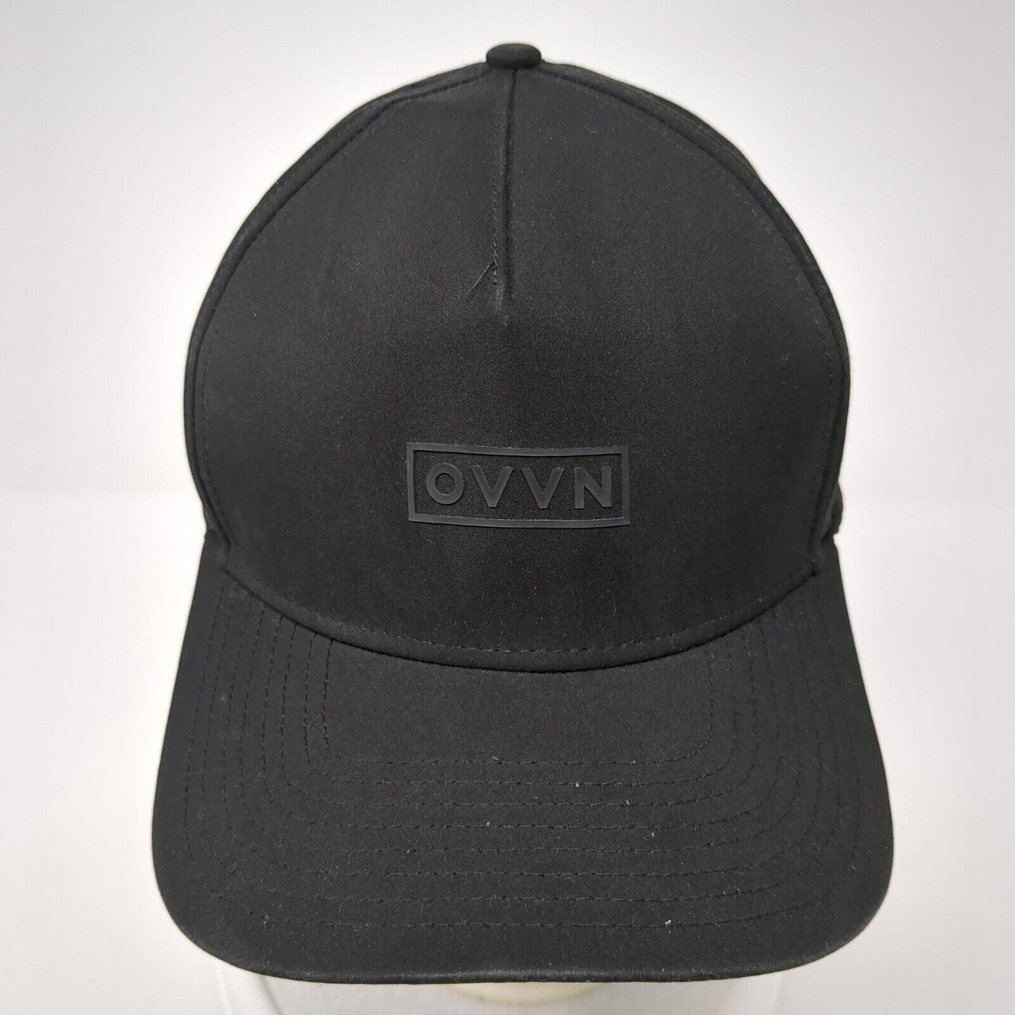 OVVN Snapback Hat Black One Size Adjustable Solid Laser Cut Perforated
