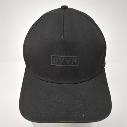 OVVN Snapback Hat Black One Size Adjustable Solid Laser Cut Perforated