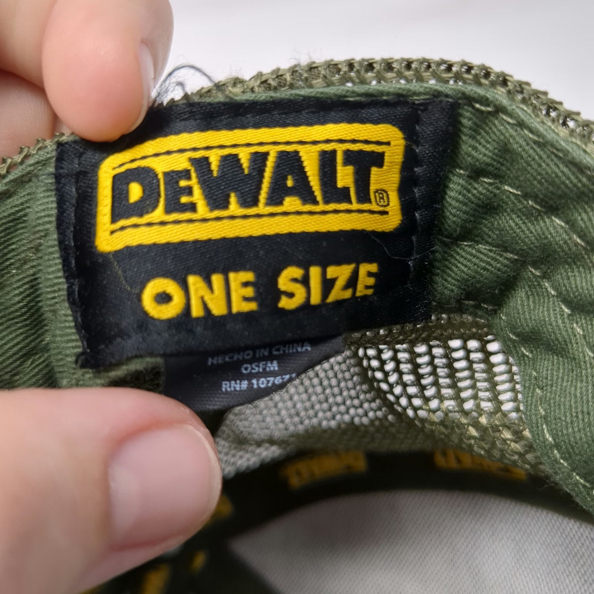 DeWalt Trucker Hat Green One Size American Flag Camo Guaranteed Tough Mesh
