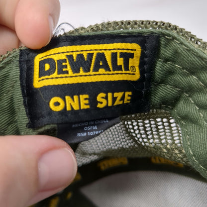 DeWalt Trucker Hat Green One Size American Flag Camo Guaranteed Tough Mesh