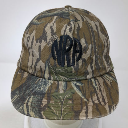 Mossy Oak 5 Panel Brown Green Hat One Size NRA Snapback Camo Made in USA Logo