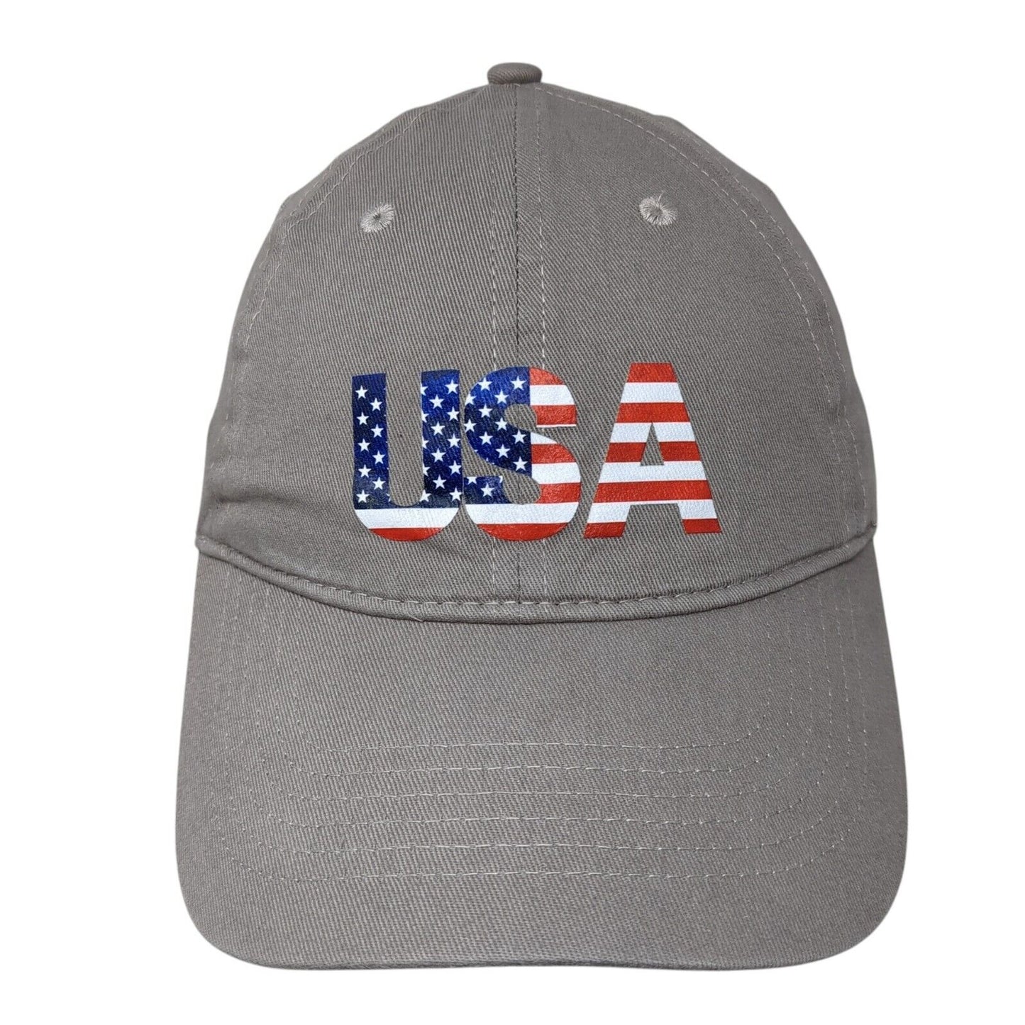USA Strapback Hat Gray One Size Adjustable Proud To Be An American