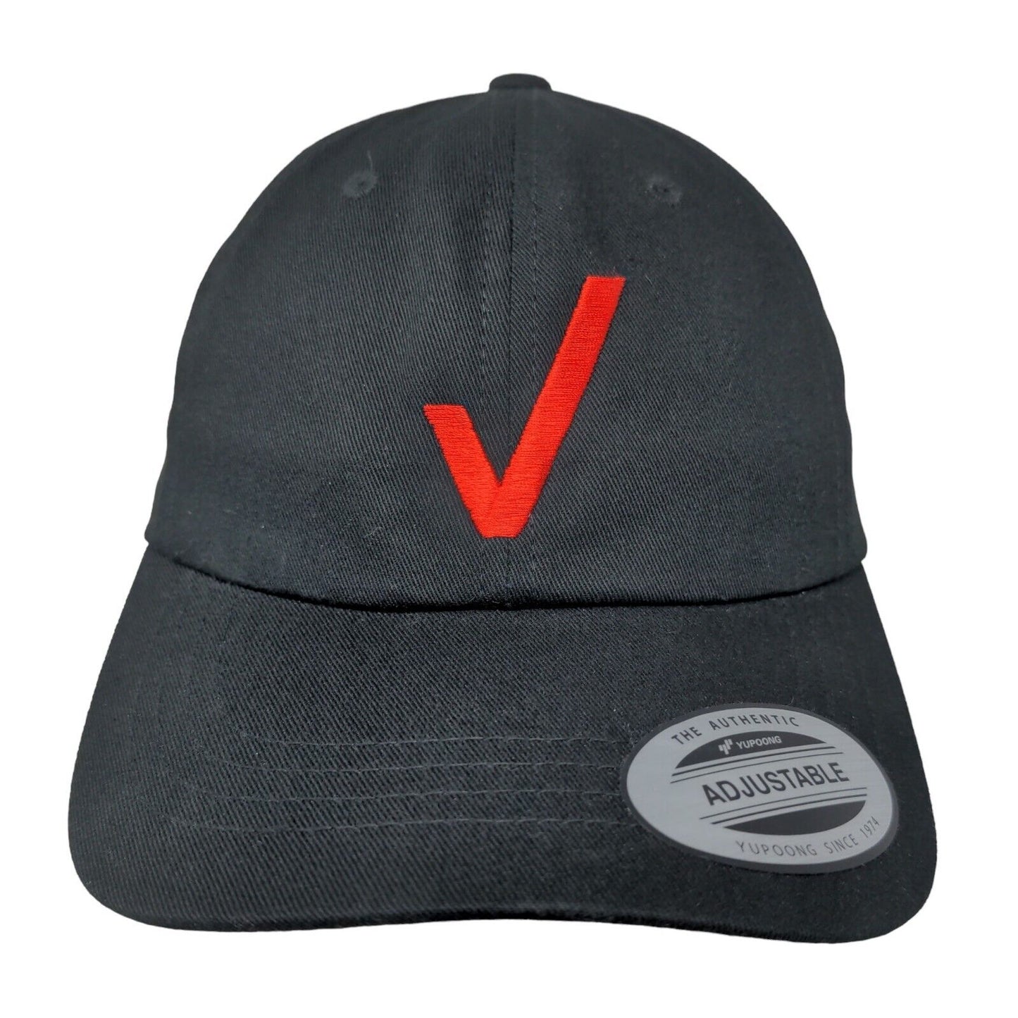 Yupoong Classics Slideback Hat Black Red Checkmark Embroidered Logo