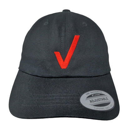 Yupoong Classics Slideback Hat Black Red Checkmark Embroidered Logo