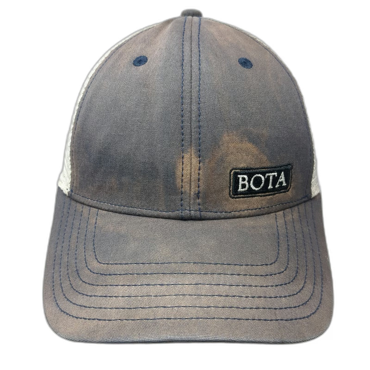 The North Face Blue One Size Trucker Hat BOTA Patch Mesh Snapback Outdoor Cap