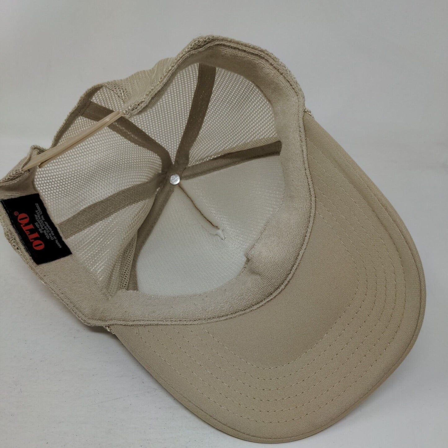 CS Initial Snapback Trucker Hat Tan OSFM Adjustable Mesh Back Rope Otto