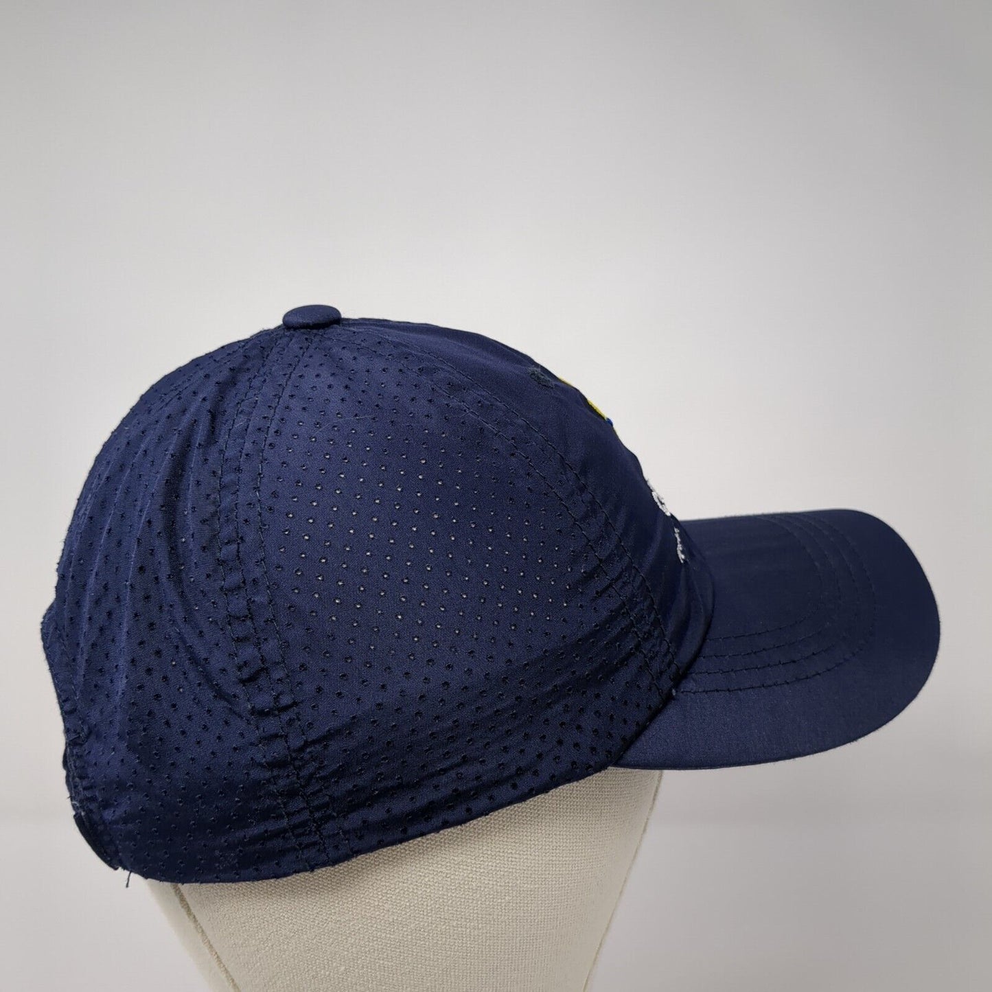Clayview Racquet Swim Social Strapback Hat Blue One Size Laser Cut