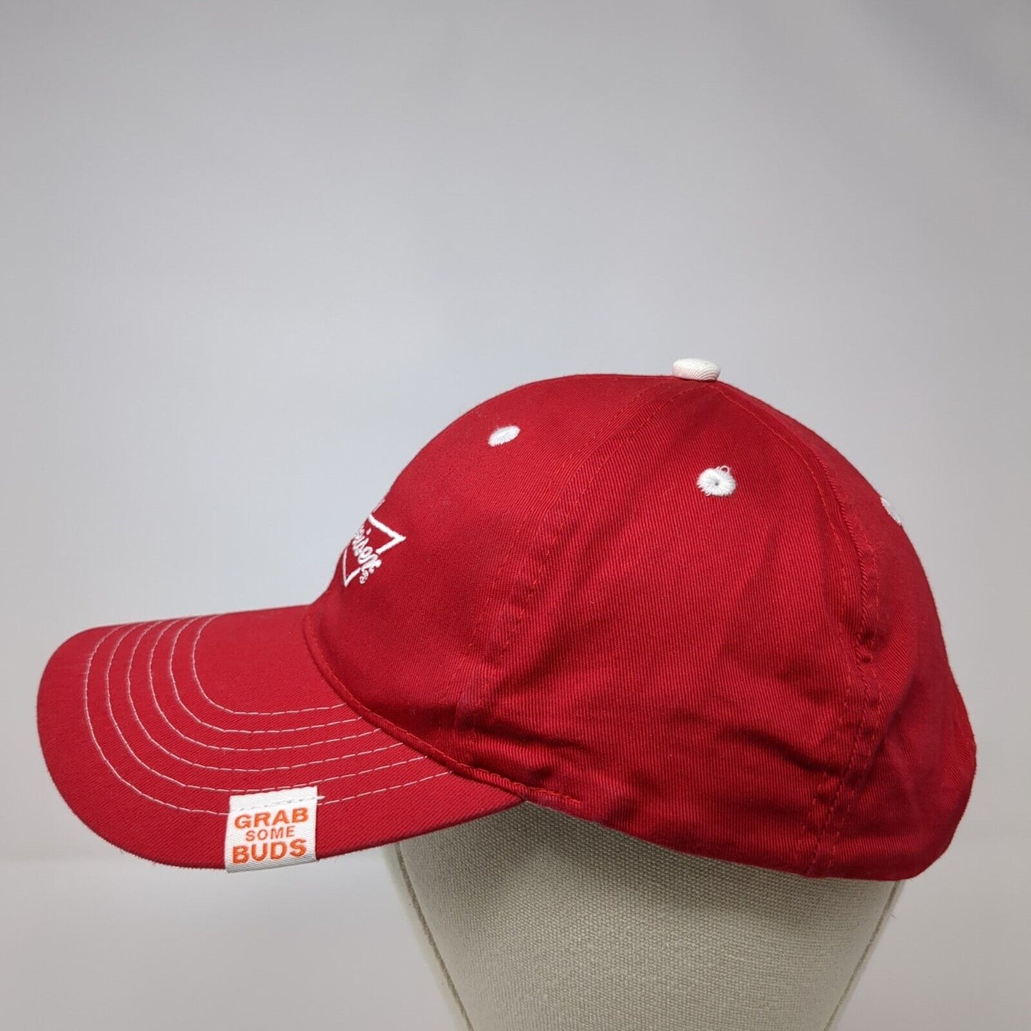 Budweiser Strapback Hat Red OSFA Adjustable Embroidered K-Products
