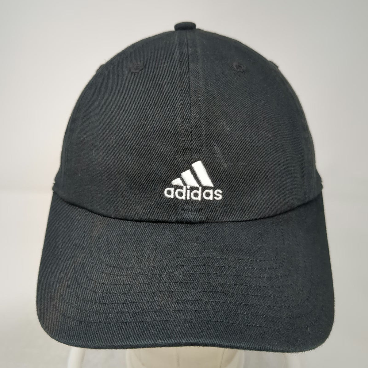 Adidas Baseball Cap Black One Size Embroidered Logo Slideback Aeroready Hat