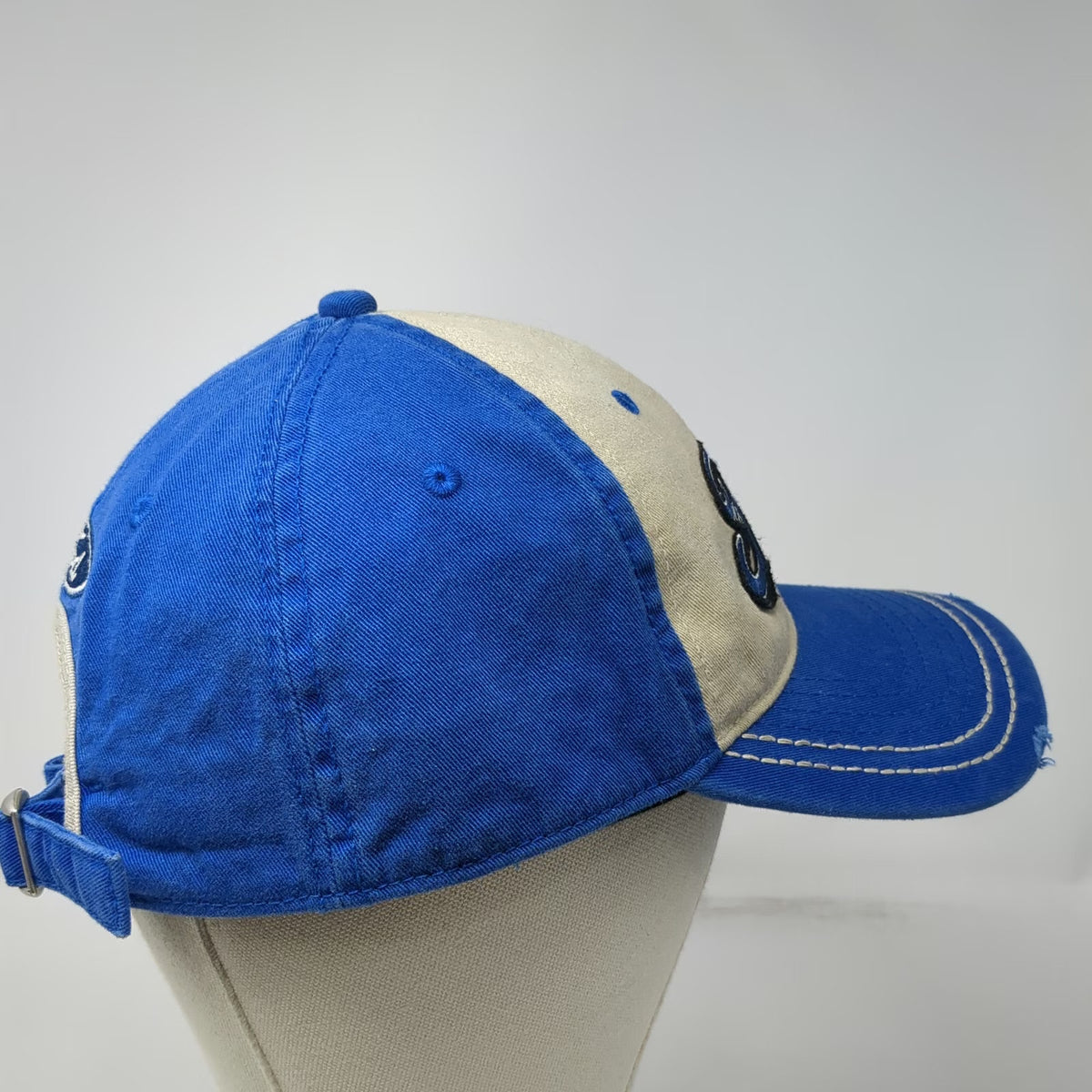 Ford Blue One Size Baseball Cap Slideback Hat Frayed Brim Contrast Stitching