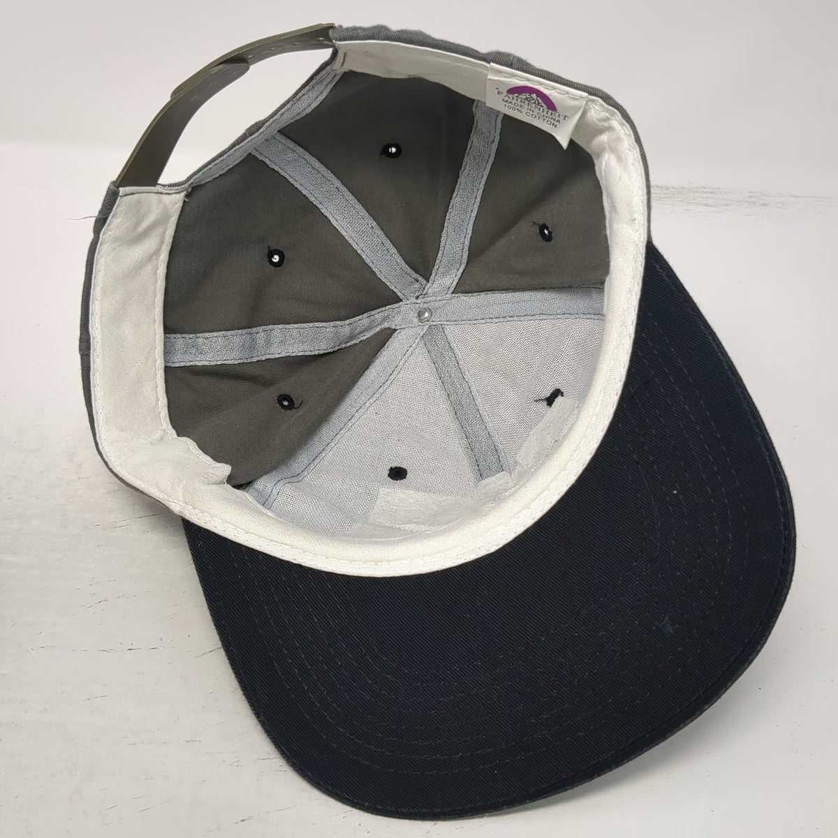 Fahrenheit Snapback Gray One Size Hat iPAK Embroidered Logo Cotton Adjustable