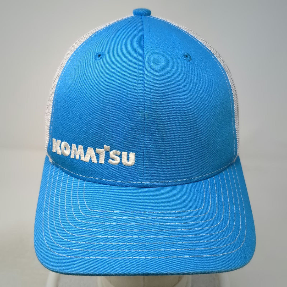 Richardson Trucker Hat Blue One Size Komatsu Embroidered Logo Mesh Back Snapback