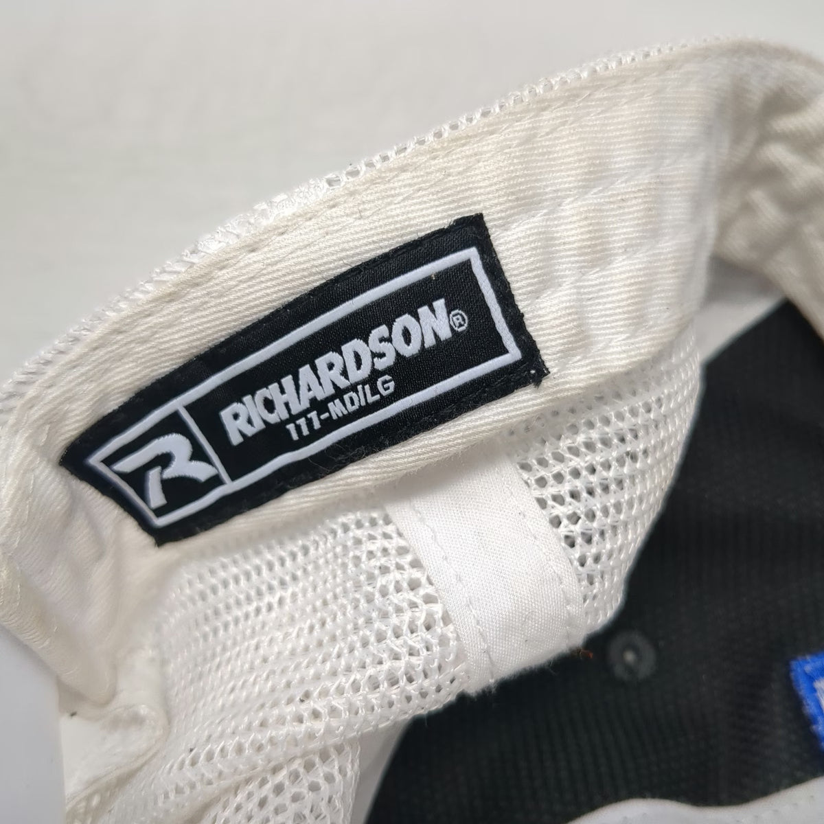 Richardson Trucker Hat Gray White L Mesh ZEISS Logo Snapback Contrast Stitching