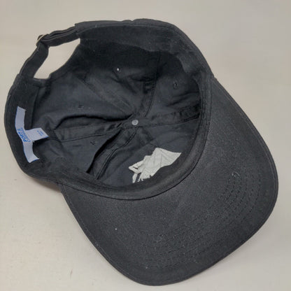 Mountain Moving Slideback Hat Black One Size Embroidered 6 Panel Port & Company