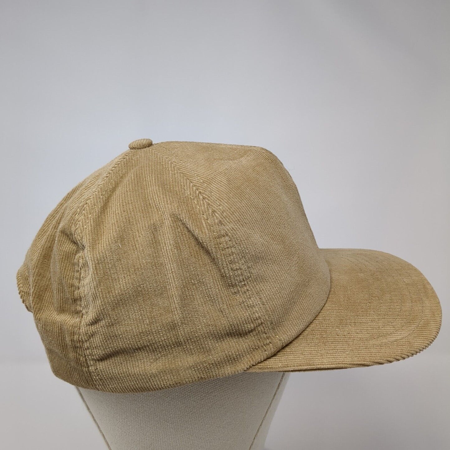Unbranded Snapback Hat Tan One Size Adjustable Solid Blank Corduroy