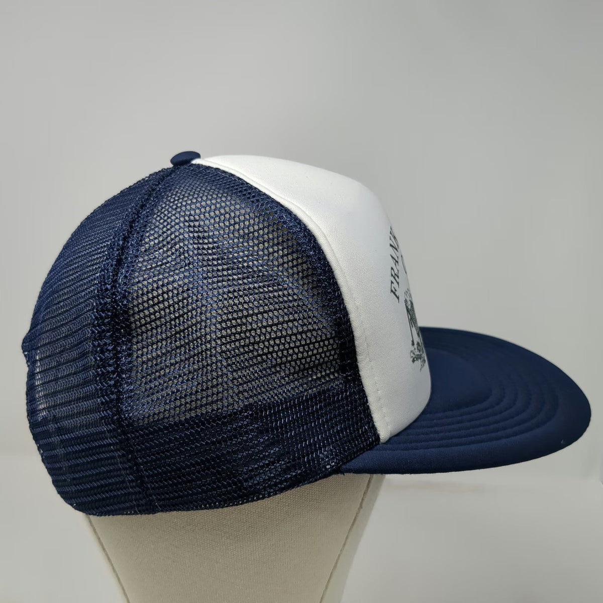 Designer Awards Trucker Hat Blue White One Size Frank Bashista Const Hailey ID