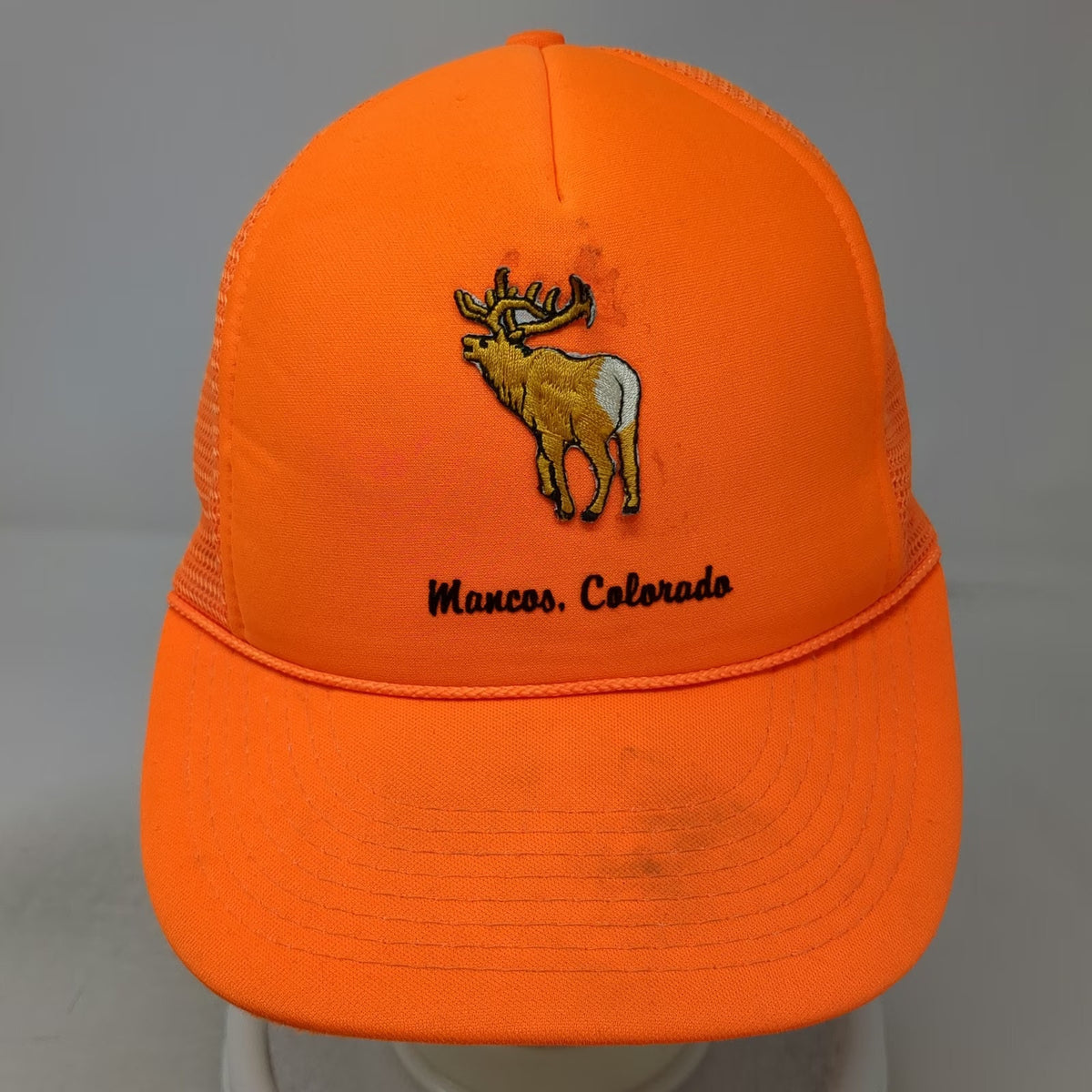 Otto Cap Trucker Hat Orange One Size Mancos Colorado Elk Mesh Snapback Foam