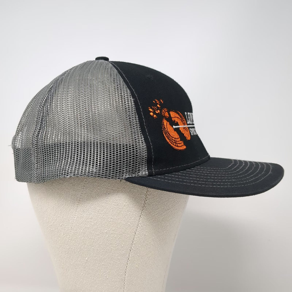Richardson Trucker Hat Black Gray One Size Lombardo Sporting Arms Snapback Mesh