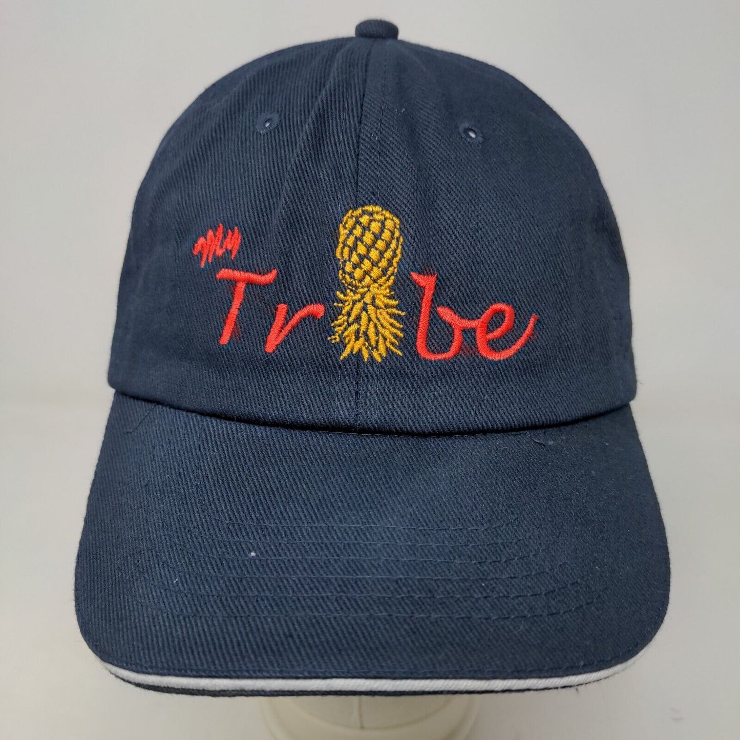 Unbranded Men's Strapback Hat Blue OSFA Embroidered Tribe Logo Pineapple Cotton