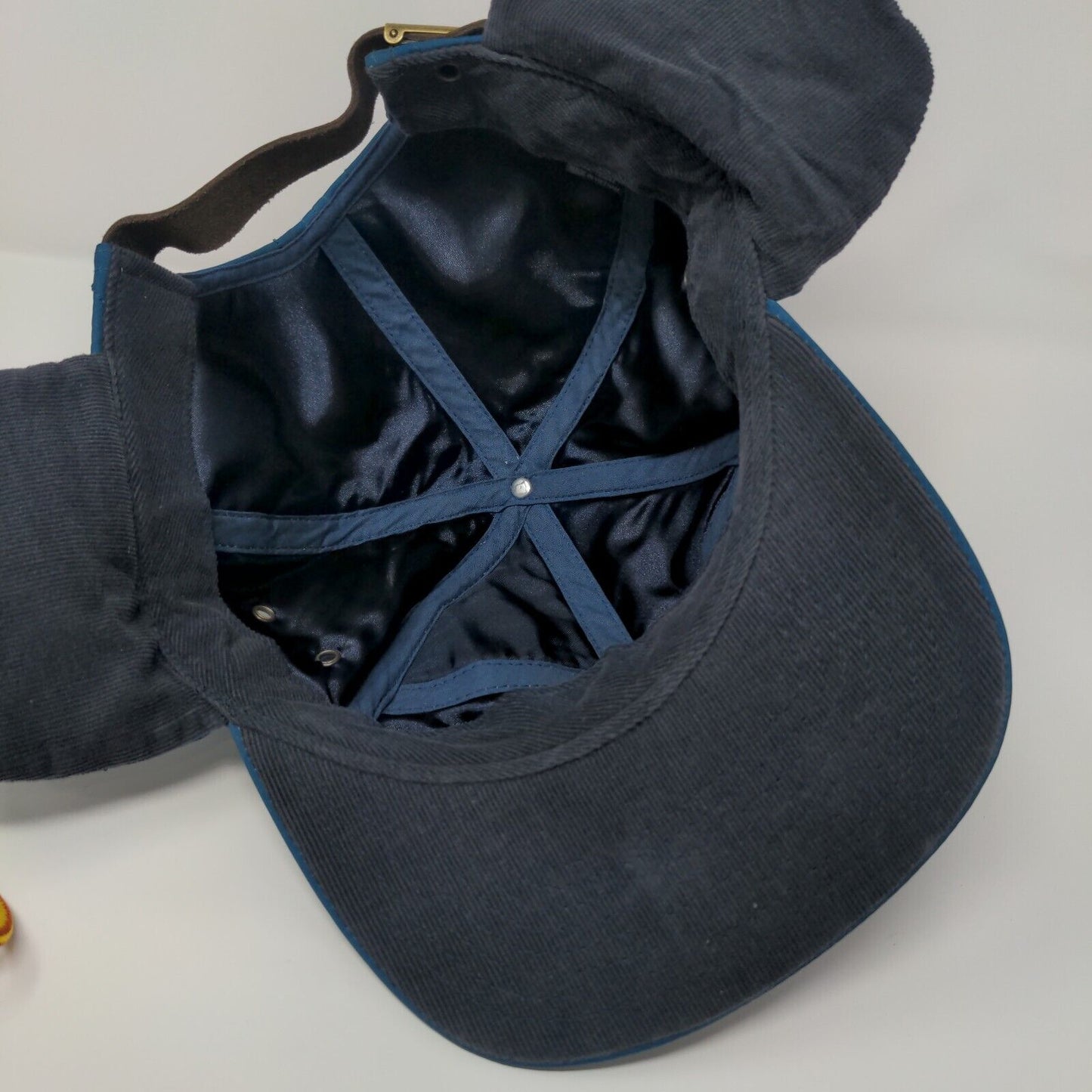 Leisure Time Slideback Hat Blue One Size Chin Strap Ear Flap Quilted