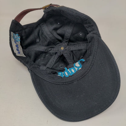 Babe Slideback Hat Black One Size Embroidered Leather Strap Adams