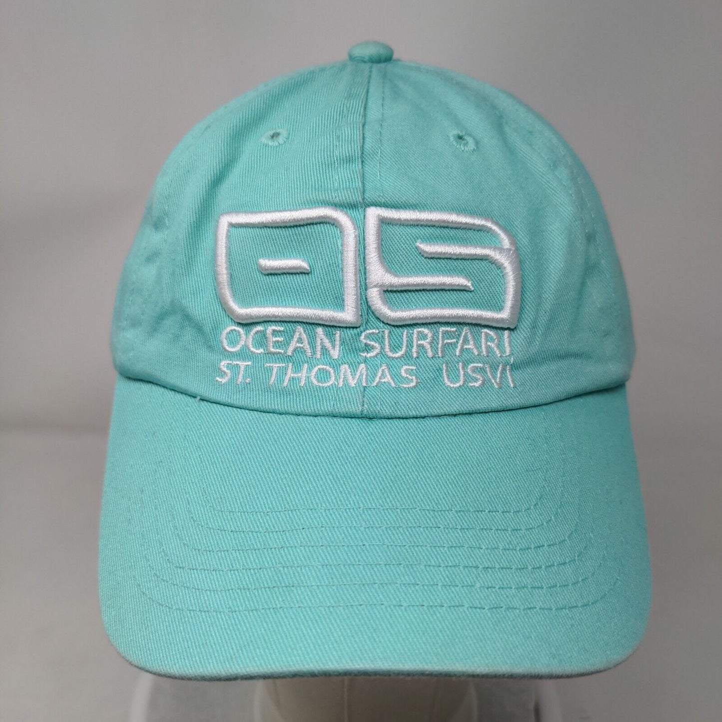 Ocean Surfari St. Thomas USVI Strapback Hat Blue One Size Embroidered