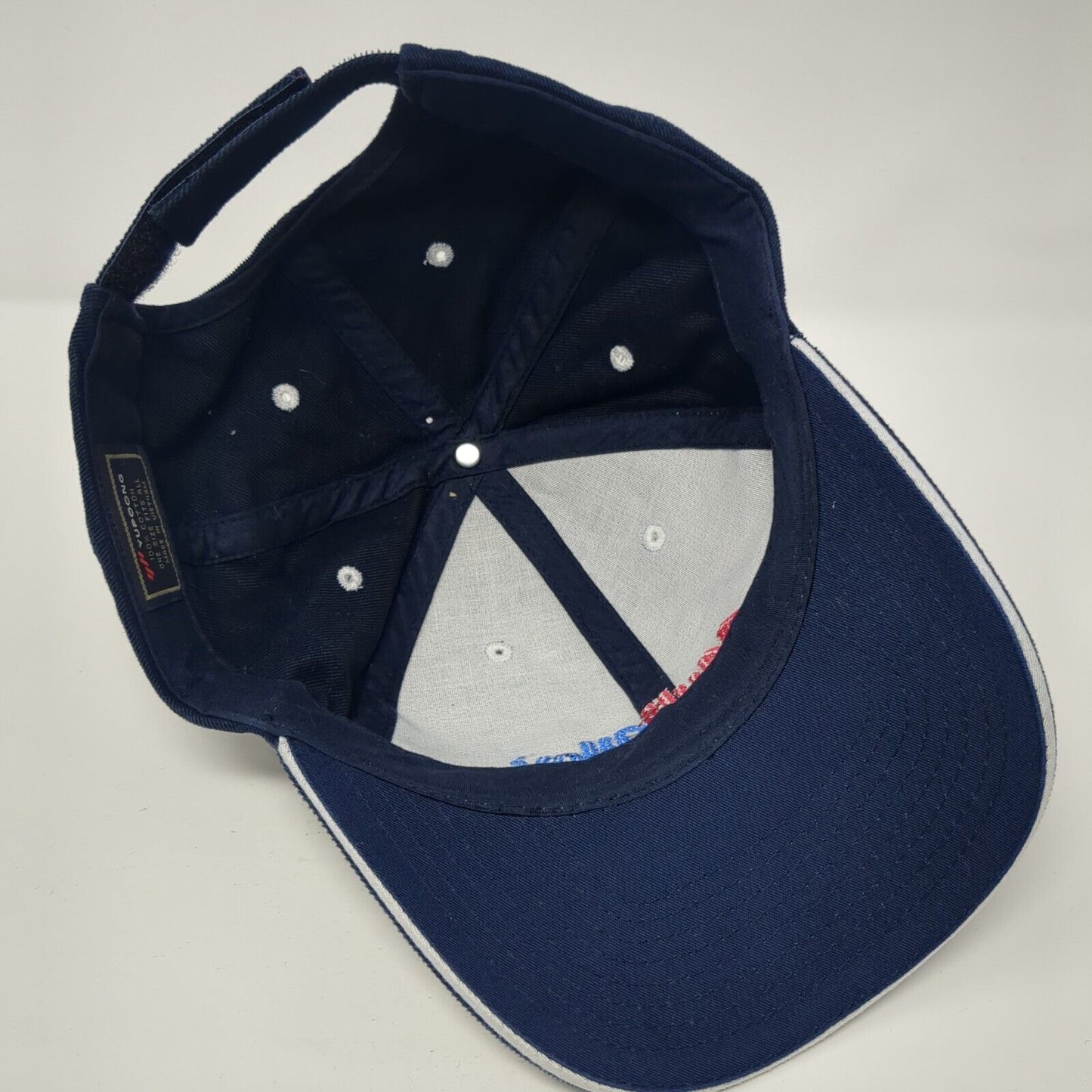 MultAlloy Strapback Hat Blue One Size Adjustable Embroidered Yupoong Cotton