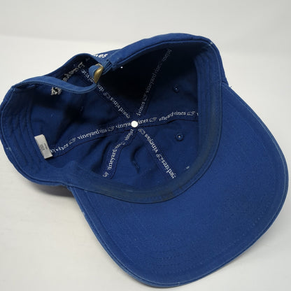 Vineyard Vines Whale Logo Slideback Hat Blue One Size Solid Adjustable