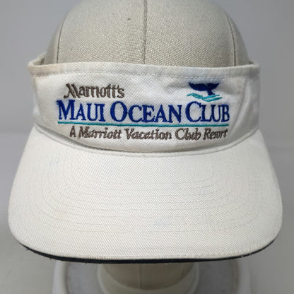 Toppers Marriott Maui Ocean Club White One Size Visor Hat Vacation Resort Whale