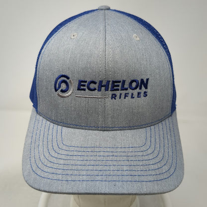 Richardson Trucker Hat Gray Blue One Size Echelon Rifles Mesh Snapback Curved
