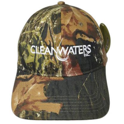 Outdoor Cap Snapback Green One Size Camo Clean Waters Inc Logo Fishing Work Hat