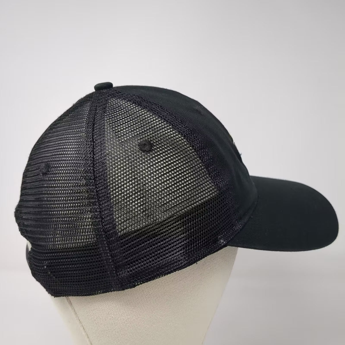 Carhartt Jon's Heating Inc Embroidered Black Trucker Hat One Size Snapback Mesh