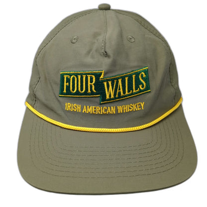 Four Walls Irish American Whiskey 5 Panel Green One Size Rope Snapback Hat