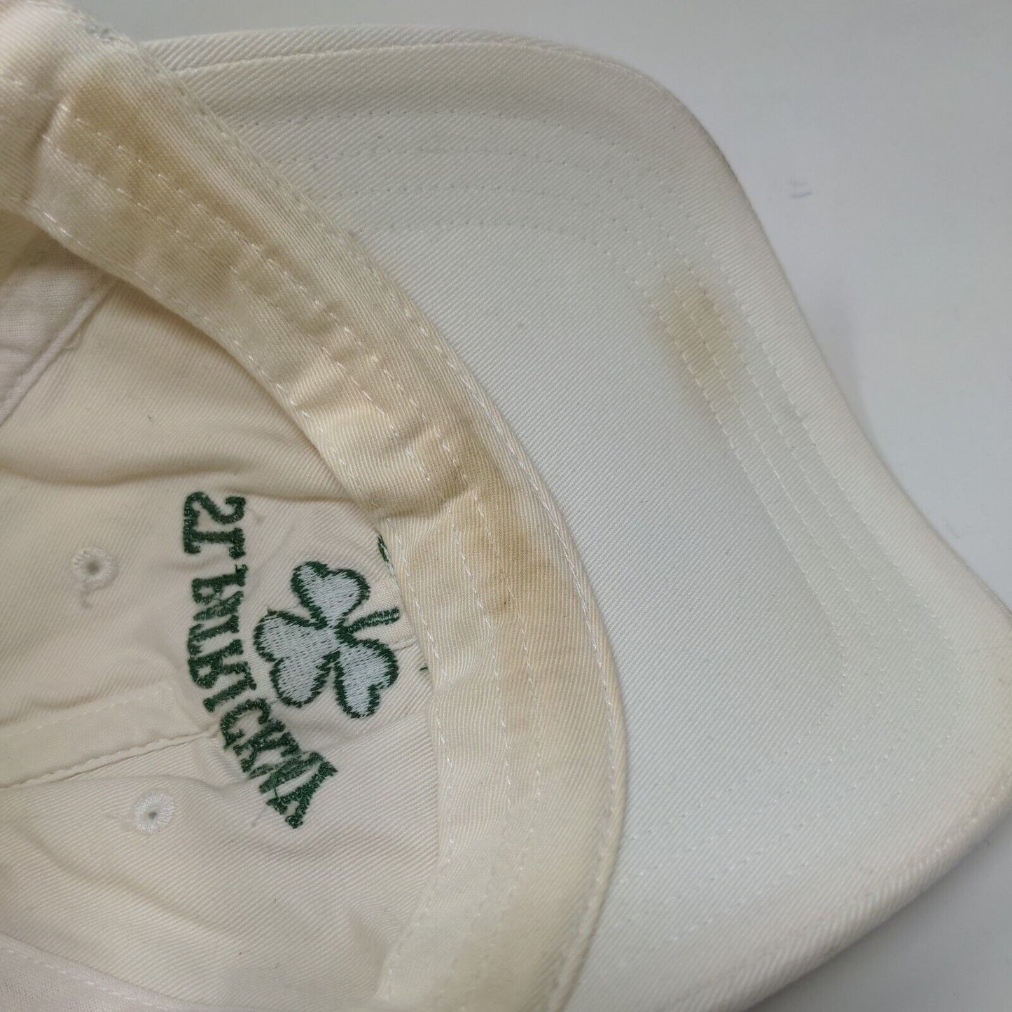 St. Patricks Day 2004 Strapback Hat Cream S-M Adjustable Embroidered Old Navy