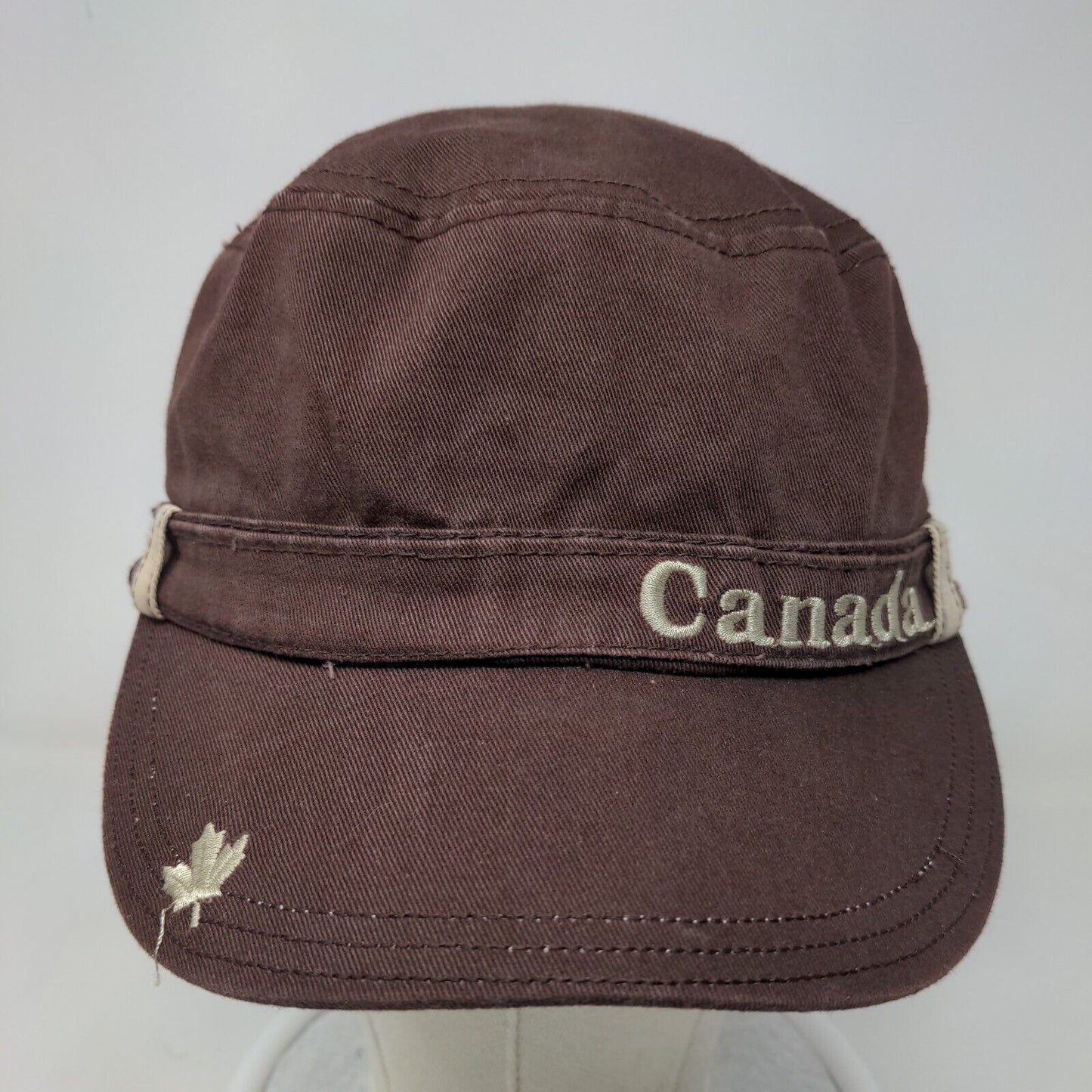 Canada Maple Leaf Strapback Hat Brown One Size OSO Adjustable