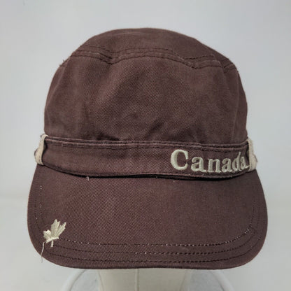 Canada Maple Leaf Strapback Hat Brown One Size OSO Adjustable