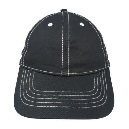Unbranded Strapback Baseball Cap Black One Size Adjustable 6 Panel Blank