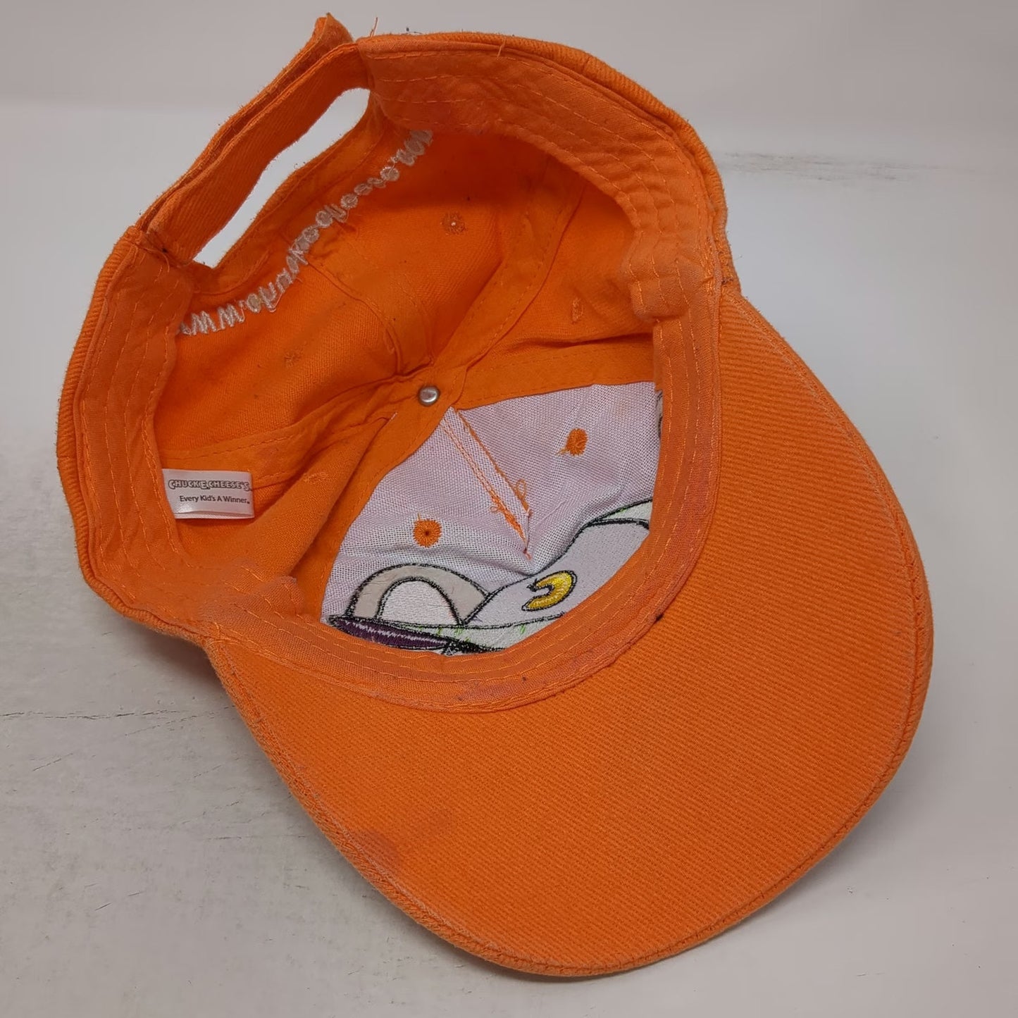 Chuck E. Cheese Boys Orange One Size Mascot Mouse Character 2007 Strapback Hat