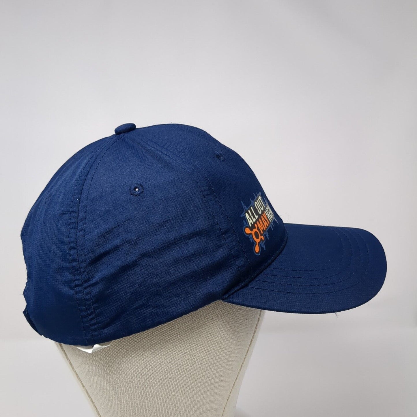 All Out Mayhem Strapback Hat Blue One Size Adjustable 6 Panel Polyester