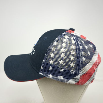 Farmers Insurance Trucker Hat Blue One Size American Flag Est 1928 Mesh Snapback