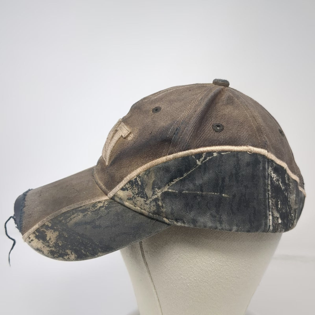 Caterpillar Brown Camo Baseball Cap One Size Embroidered Logo Strapback Hat