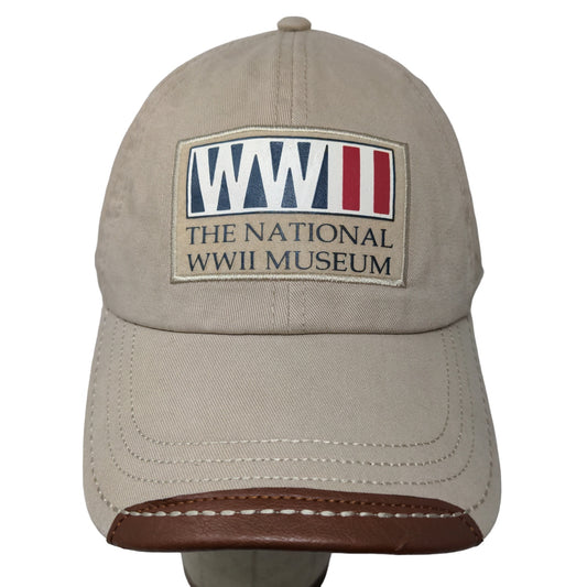 Jacbonson's Slideback Hat Tan Adjustable WWII National Museum Logo Embroidered