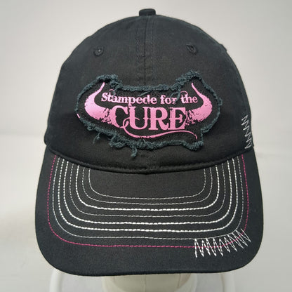 Baseball Cap Black One Size Stampede for the Cure Pink Ribbon Distressed Hat