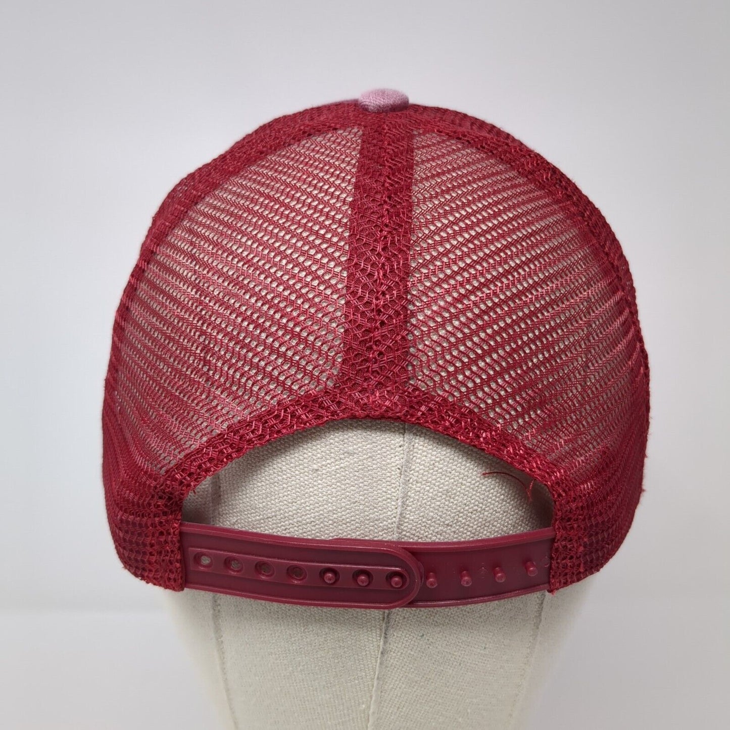 Heck Fora Snapback Trucker Hat Red One Size Adjustable Distressed Mesh Back