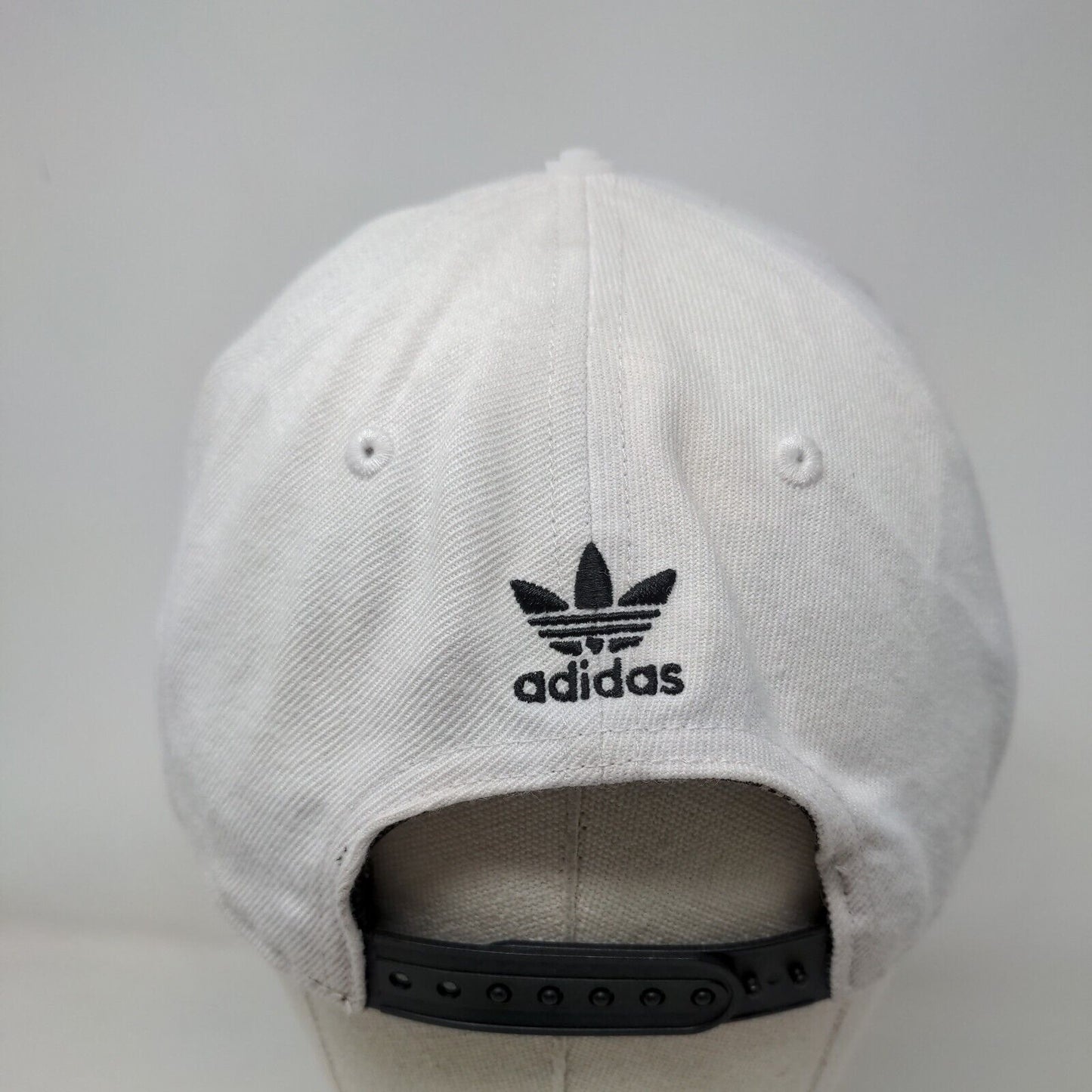 Adidas Snapback Hat White One Size Adjustable Embroidered Trefoil 6 Panel