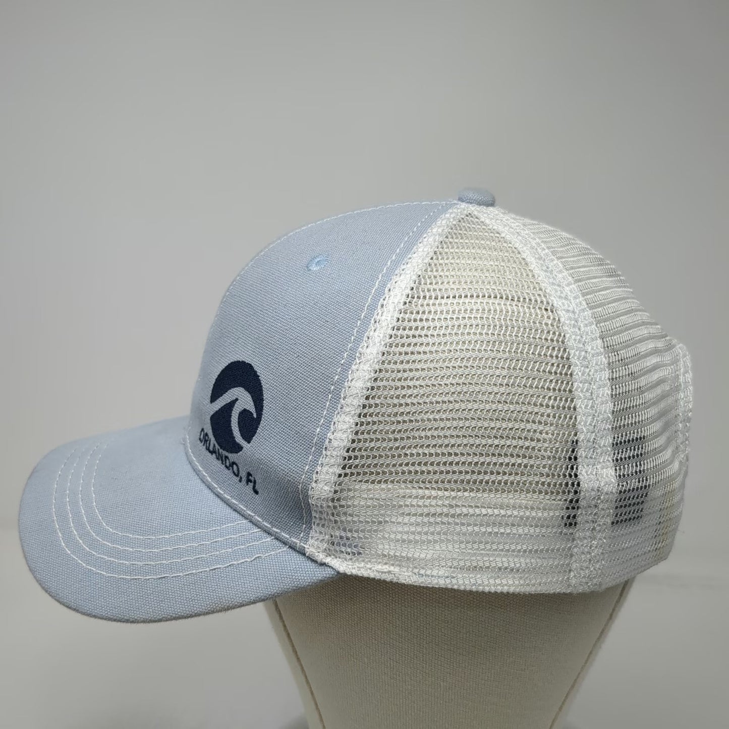 Lucky Fashion Accessories Trucker Hat Blue One Size Orlando Florida Wave Logo