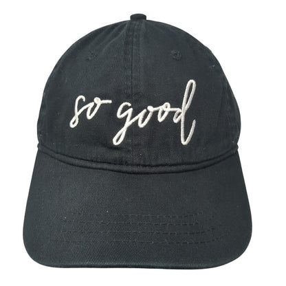 So Good Slideback Hat Black One Size Adjustable Embroidered Outdoor Cap