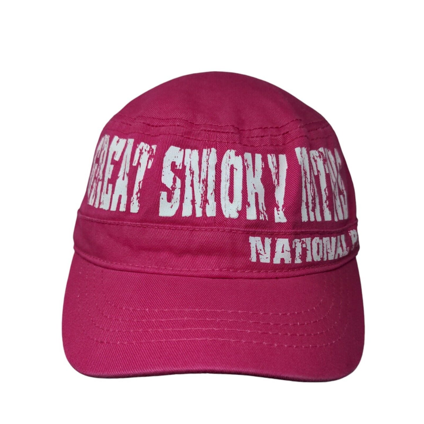 Great Smoky Mtns Strapback Cadet Army Cap Hat Pink One Size Robin Ruth